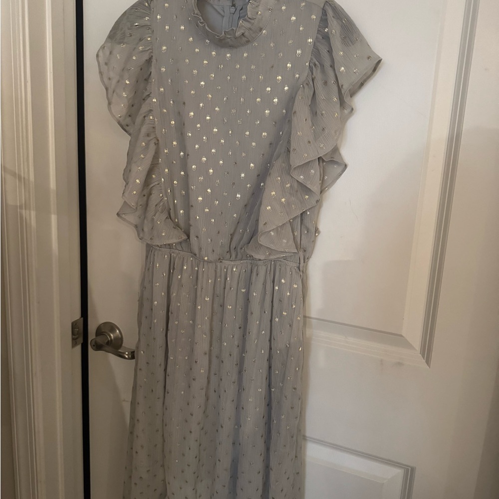 Next Gray Ruffle Sleeve Top